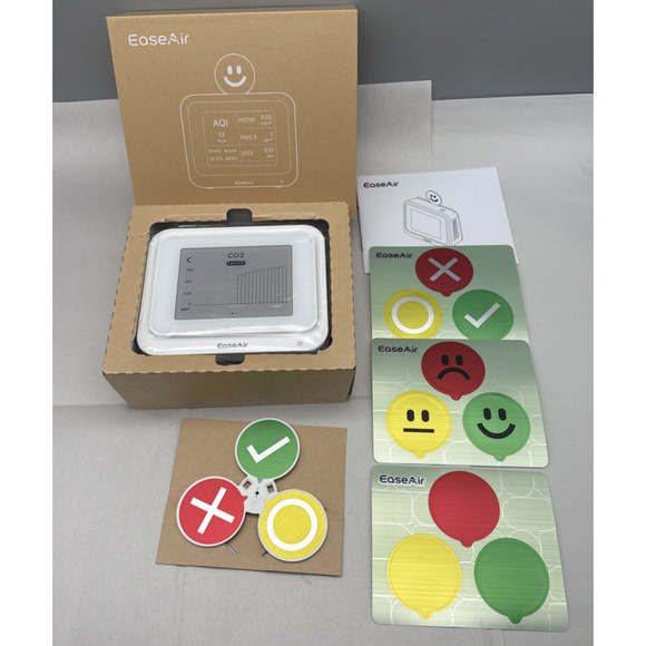 EaseAir Indoor Air Quality Monitor – CO2, PM2.5, TVOC, Temp/Humidity *READ... - Picture 1 of 16